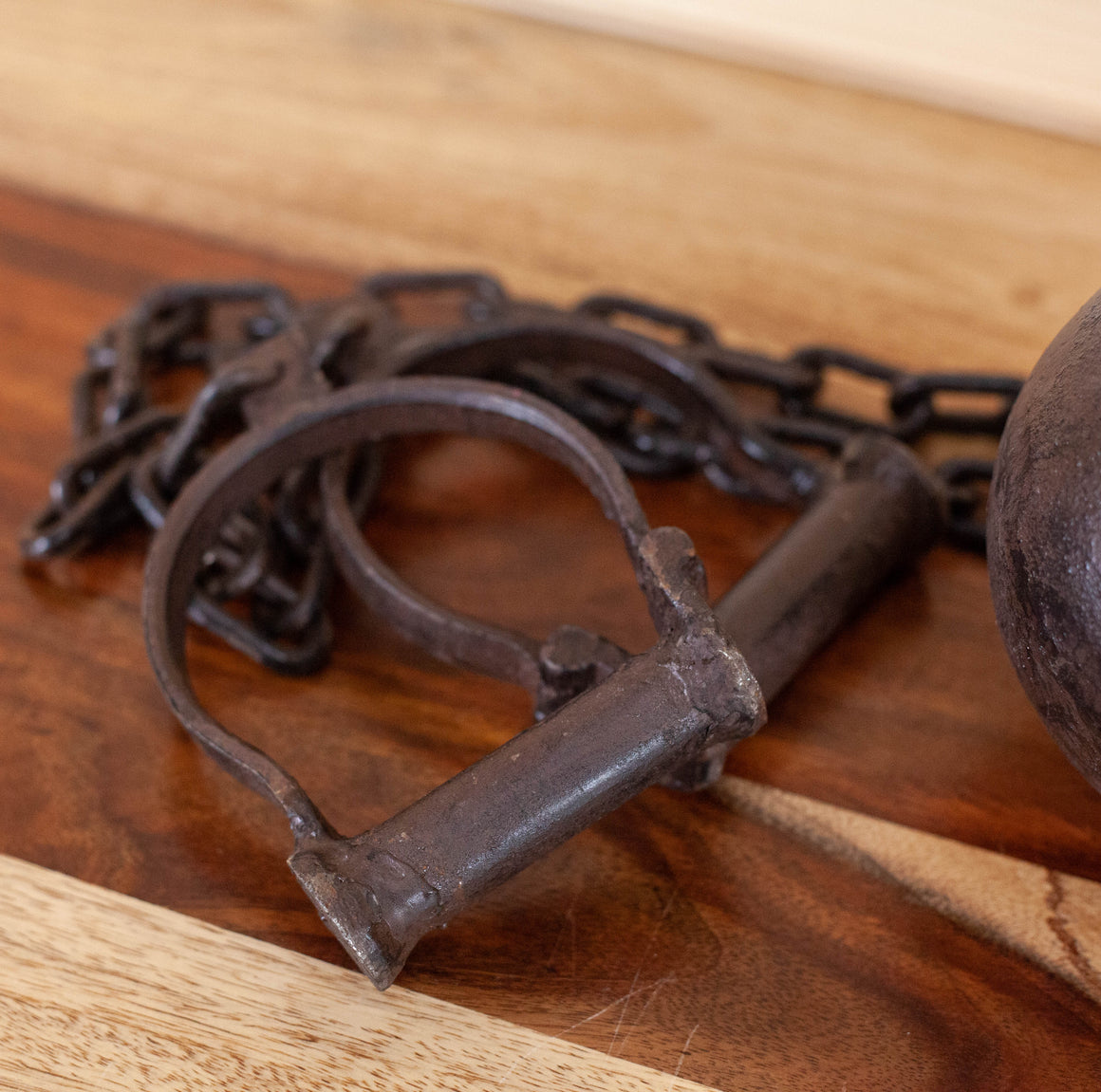 Cast Iron 20lb Old Ball and Chain with Shackle