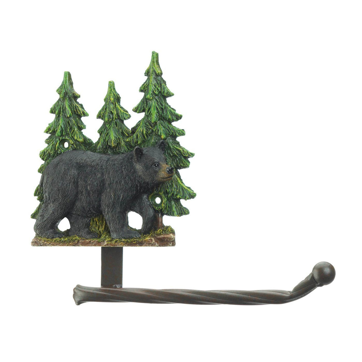 Wood Bear Toilet Paper Holder and Magazine Rack - 16W x 10H, Black Forest Decor DLMS501